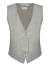 P.a.r.o.s.h Grey Linen And Viscose Vest In Beige