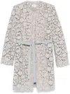 P.a.r.o.s.h Floral Lace Long Sleeve Belted Jacket