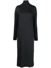 P.a.r.o.s.h P. A.r. O.s. H. Turtle Neck Long Dress In Black