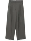 P.a.r.o.s.h Wide-leg High-rise Trousers With Pleated Front In Grey