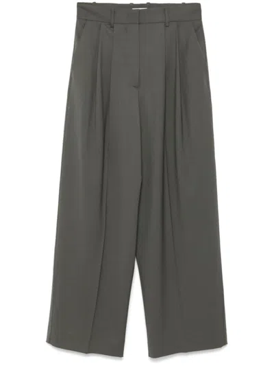 P.A.R.O.S.H GREY SALLIA BI-STRETCH TROUSERS