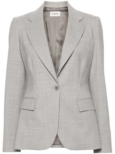 P.A.R.O.S.H GREY SINGLE-BREASTED BLAZER