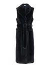 P.a.r.o.s.h Grey Sleeveless Coat With Belt In Cruelty Free Shearling Woman In Grey