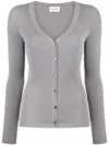 P.a.r.o.s.h Ribbed Knit V-neck Cardigan In Grey