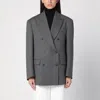 P.a.r.o.s.h Grey Wool Double-breasted Jacket In Grey