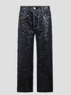 P.a.r.o.s.h Parosh Sparkling Sequin-embellished Wide-leg Jeans In Blue