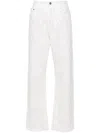P.a.r.o.s.h Sequin-embellished Straight Leg Jeans With Belt Loops In Fantasia Panna