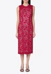 P.a.r.o.s.h Guipure Lace Midi Dress In Red