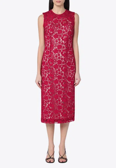 P.A.R.O.S.H GUIPURE LACE MIDI DRESS