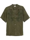 P.a.r.o.s.h Guipure Lace-panel Shirt In Green