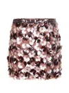 P.a.r.o.s.h Floral-patterned Sequined Mini Skirt In Pink