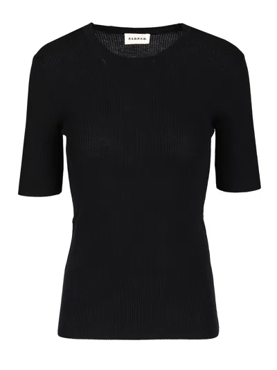 P.a.r.o.s.h Half Sleeve Sweater T-shirt Blue In Black