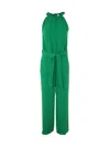 P.a.r.o.s.h Halter Neck Jumpsuit With Gathered Neckline In Green
