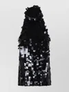 P.a.r.o.s.h Halter Neck Sequin Embellished Sleeveless Top In Black