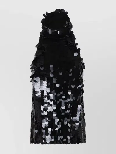 P.A.R.O.S.H HALTER NECK SEQUIN EMBELLISHED SLEEVELESS TOP