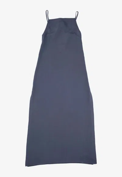 P.a.r.o.s.h Halterneck Midi Dress In Blue
