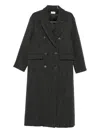 P.a.r.o.s.h Herringbone Double-breasted Coat In Gray