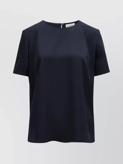P.a.r.o.s.h High-low Hem Keyhole Back Blouse In Blue