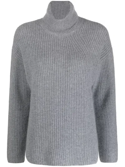 P.a.r.o.s.h High-neck Cashmere Knit Jumper In Grey