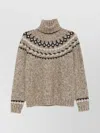 P.a.r.o.s.h High Neck Knitwear With Fair Isle Design In Brown