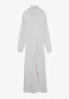 P.a.r.o.s.h . Cream-coloured Turtleneck Dress In Wool Blend In Gray