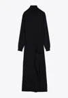 P.a.r.o.s.h High-neck Maxi Dress In Gray