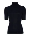 P.a.r.o.s.h Leila Turtleneck Wool Knit Top In Black