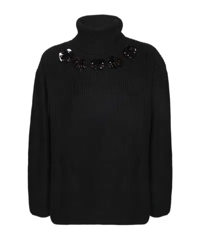 P.A.R.O.S.H HIGH-NECK SEQUIN-EMBELLISHED SWEATER