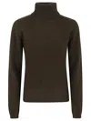 P.a.r.o.s.h Parosh High Ribbed Turtleneck Sweater In Plush Raccoon Fur In Brown