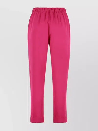 P.a.r.o.s.h High-rise Trousers Crêpe Elastic Waistband In Purple