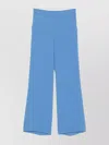 P.a.r.o.s.h High-rise Wide-leg Trousers Elasticated Waist In Blue