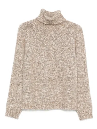 P.A.R.O.S.H HIGH TURTLENECK KNIT SWEATER WITH RIBBED HEM AND CUFFS