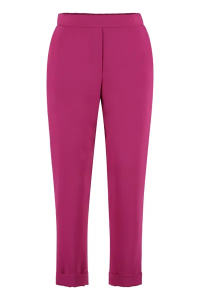 P.a.r.o.s.h Parosh High-waist Crêpe Trousers In Fuchsia
