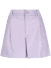 P.a.r.o.s.h High-waist Leather Shorts In Violett
