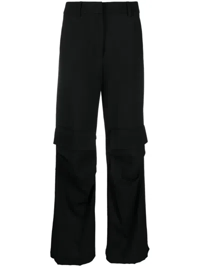 P.a.r.o.s.h High-waist Straight-leg Cargo Trousers In Black