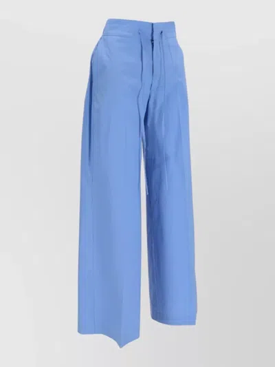 P.a.r.o.s.h High Waist Wide Leg Tailored Trousers In Blue