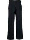 P.a.r.o.s.h Brown Pants With Elastic Waist And Wide Leg In Fabric Woman In Blue