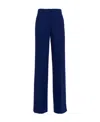 P.a.r.o.s.h Blue Pants With Wide Leg And Elastic Rear Waist In Tech Fabric Woman In Blue