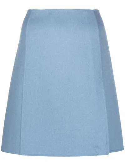 P.a.r.o.s.h Parosh High Waist Wool Skirt In Blue