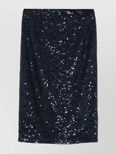 P.a.r.o.s.h High-waisted Knee-length Sequin Skirt In Blue