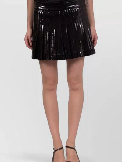 P.a.r.o.s.h High Waisted Pleated Sequined Party Skirt In Black