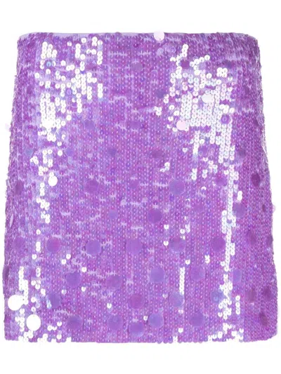P.a.r.o.s.h High-waisted Sequin-embellished Skirt In Purple