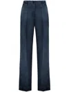 P.a.r.o.s.h High-waisted Tailored Trousers In Blue