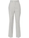 P.a.r.o.s.h High-waisted Wool Trousers With Crease Detail In Grey