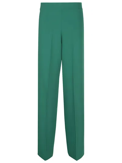 P.A.R.O.S.H PAROSH HIGH-WAISTED WIDE LEG GREEN TROUSERS WITH TAILORED SILHOUETTE