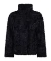 P.a.r.o.s.h High-neck Shearling-effect Jacket In Blue