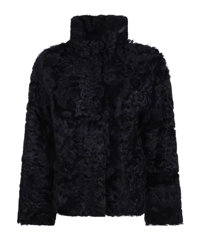 P.a.r.o.s.h High-neck Long-sleeve Jacket In Blue