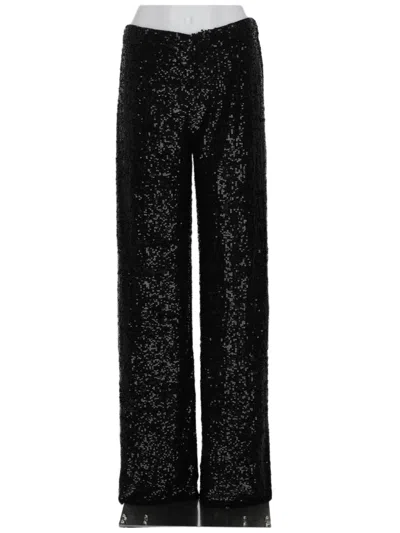 P.a.r.o.s.h High-waist Sequined Trousers With Straight-leg Silhouette In Black
