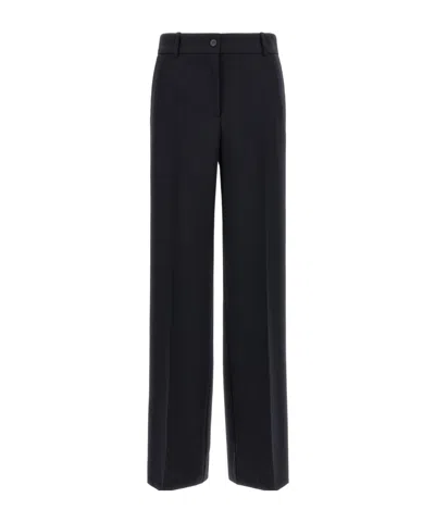 P.a.r.o.s.h High-waisted Straight-leg Casual Trousers In Blue