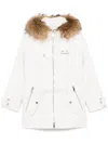 P.a.r.o.s.h Hooded Coat In Neutrals